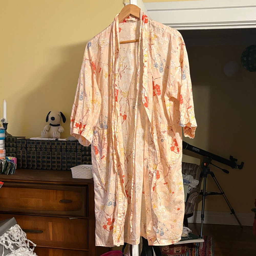 Floral Peach  Kimono Robe by Handprint